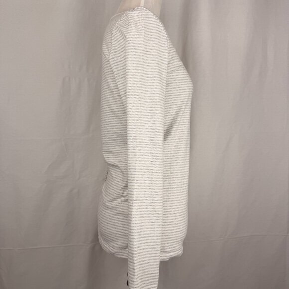 Duluth Trading Co. Women's Long Sleeve Top | Grey & White Striped | Small - Picture 4 of 5